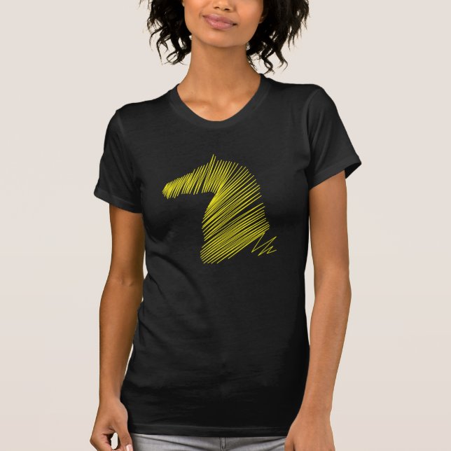 Abstract Horse Head – Minimalist Line Art Tee (Front)