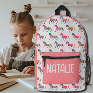 Abstract horse pattern  - your name printed backpack