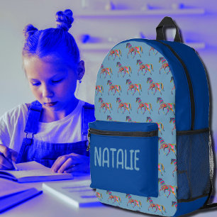 Abstract horse pattern - your name printed backpack