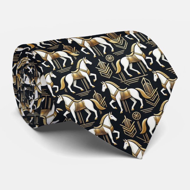 Abstract Horse Racing Derby Necktie (Rolled)