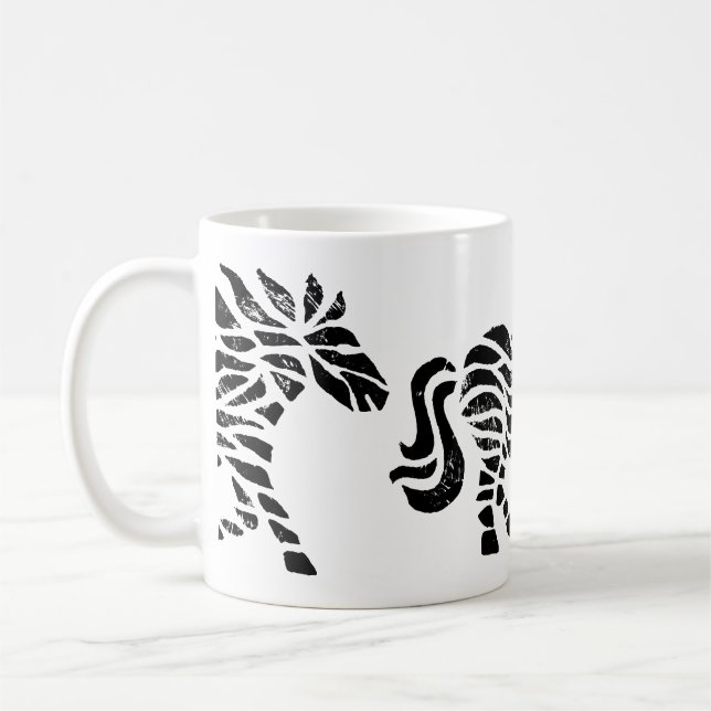 Abstract Horse Woodblock Print Mug (Left)
