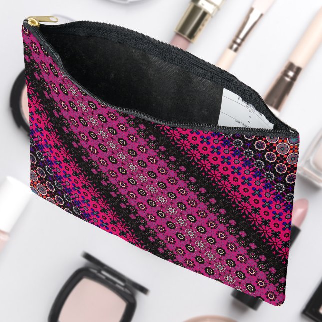 Abstract Hot Pink Pattern Accessory Pouch (Creator Uploaded)