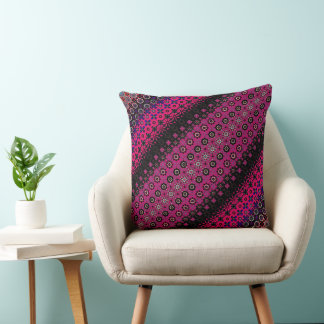 Abstract Hot Pink Pattern Throw Pillow