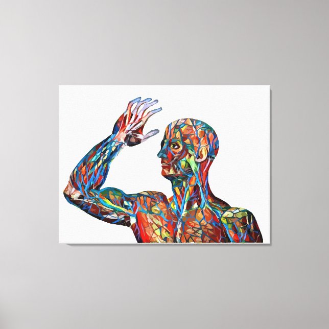 abstract human anatomy man veins arteries art  canvas print (Front)
