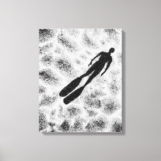 Abstract Human Silhouette – Modern Black & White A Canvas Print (Front)