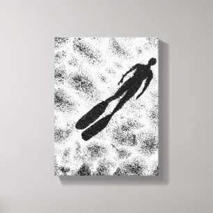 Abstract Human Silhouette – Modern Black & White A Canvas Print