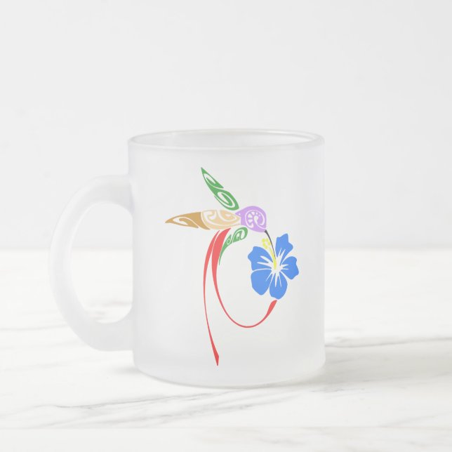 Abstract Hummingbird Frosted Mug (Left)