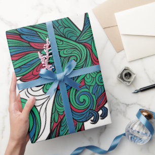 Abstract Hummingbird Nectar Tone Wrapping Paper