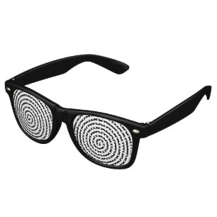Abstract Hypnotised Black & White Retro Sunglasses