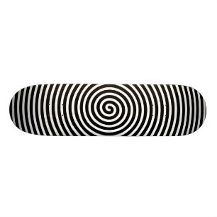 Abstract Hypnotised Black White Skateboard