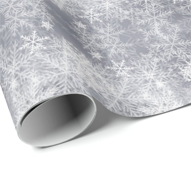 Abstract Ice Grey Winter Pattern, Wrapping Paper (Roll Corner)