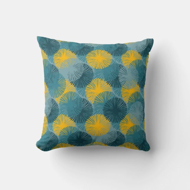 Abstract Ikat and boho style handcraft fabric patt Cushion (Front)