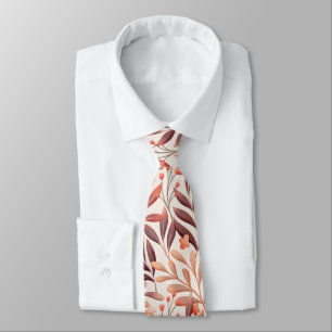 Abstract illustration featuring leaves and flowers tie