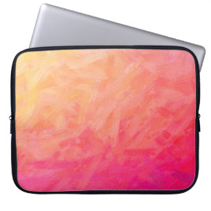 Abstract illustration of pink, yellow Bristle Brus Laptop Sleeve