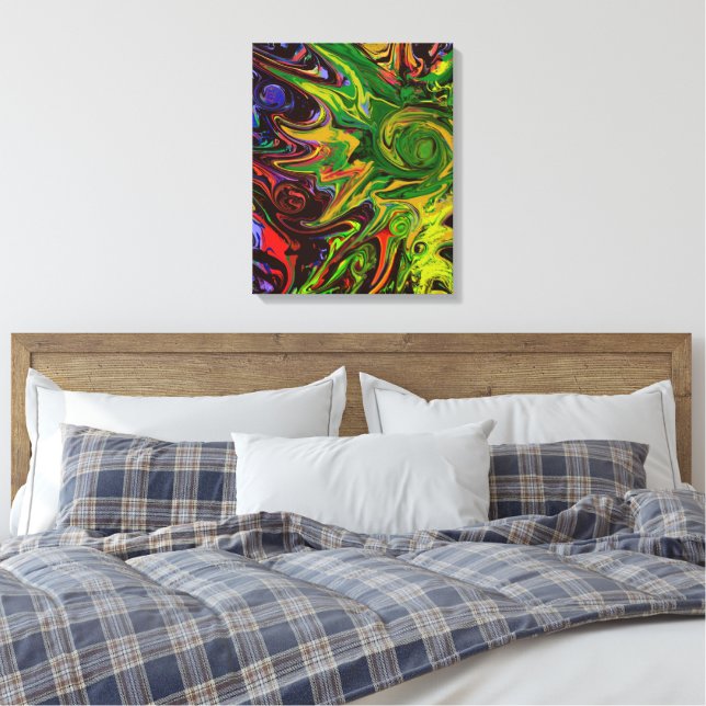Abstract image entitled "Worlds arise" Canvas Print (Insitu(Bedroom))