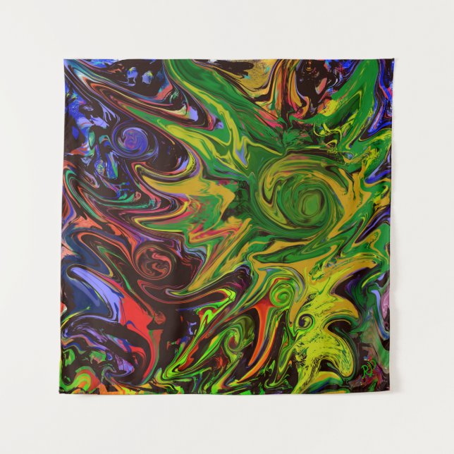 Abstract image entitled "Worlds arise" Tapestry (Front)