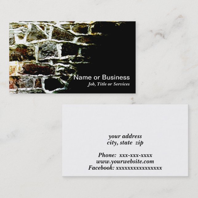 abstract image of a stone wall and mortar business card (Front/Back)