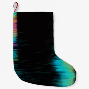 Abstract image of glitched LED screen. Broken vide Small Christmas Stocking