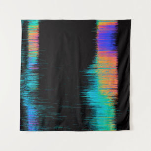 Abstract image of glitched LED screen. Broken vide Tapestry