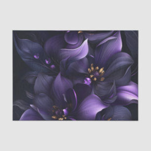 Abstract image of purple and black flowers tissue paper