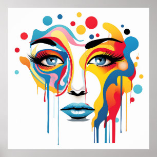 abstract image portrait of a woman poster