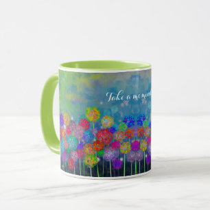 Abstract impressionist field of flowers mug