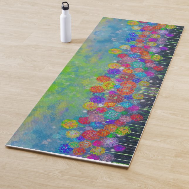 Abstract impressionist field of flowers yoga mat (In Situ)