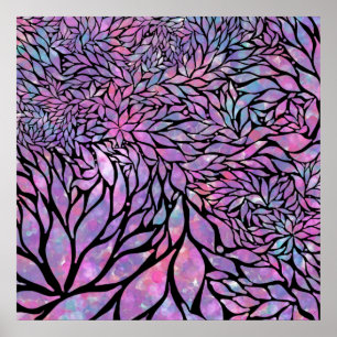 Abstract impressionist leaves canvas print