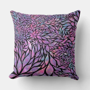 Abstract impressionist leaves cushion