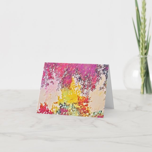 Abstract Impressionist Trees Art Note Card (Front)