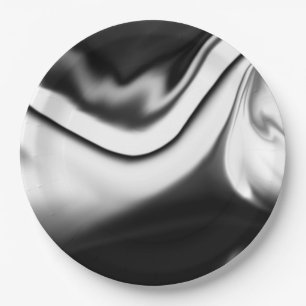 Abstract in Black and white Paper Plate