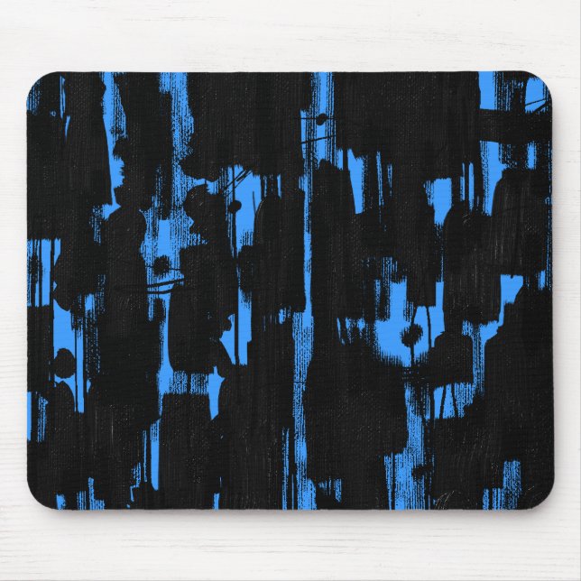 Abstract in Black - Blue 3399FF Mouse Pad (Front)