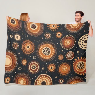 Abstract in Black, Browns, and Rust Fleece Blanket