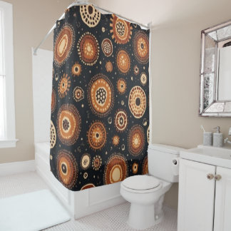 Abstract in Black, Browns, and Rust Shower Curtain