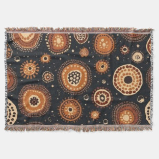 Abstract in Black, Browns, and Rust Throw Blanket