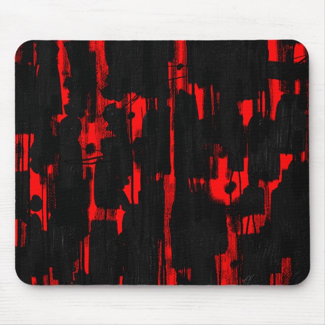 Abstract in Black - Red Mouse Pad (Front)