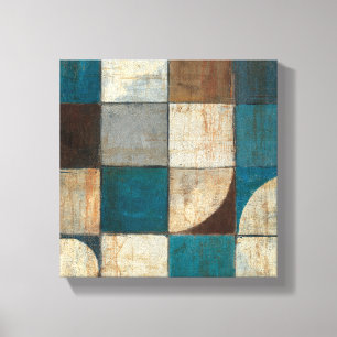 Abstract in Blue and Brown Canvas Print