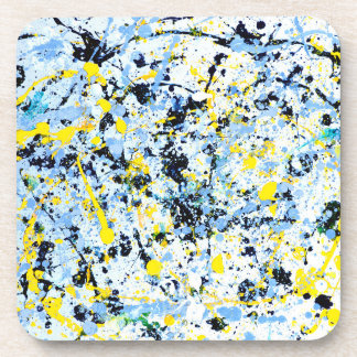 Abstract in Blue, Yellow & Black Coaster
