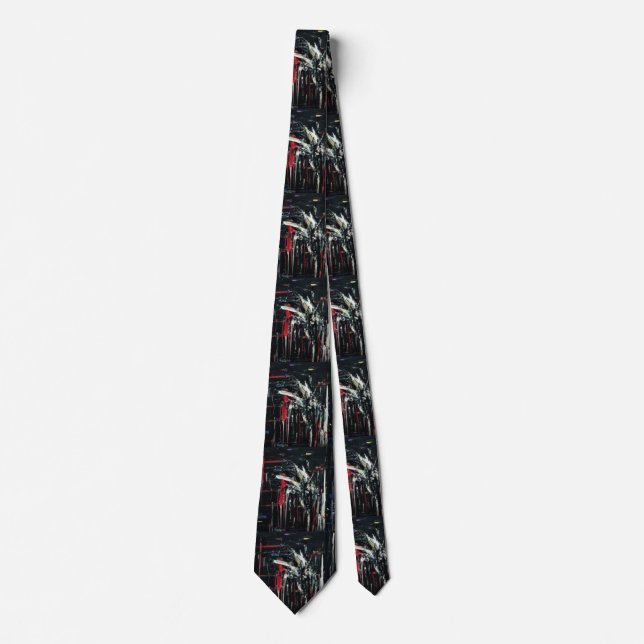 Abstract in dark colours tie (Front)