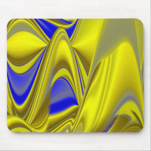 Abstract in gold-yellow blue mouse pad