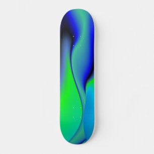 Abstract in green and blue skateboard