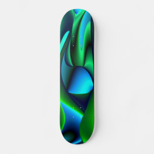 Abstract in green blue black skateboard