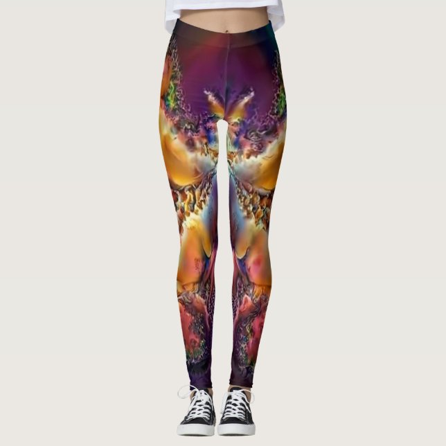abstract in late sunset colours leggings (Front)