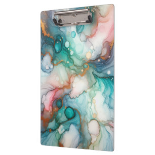 Abstract in Pink, Teal, Blue, and Gold Clipboard
