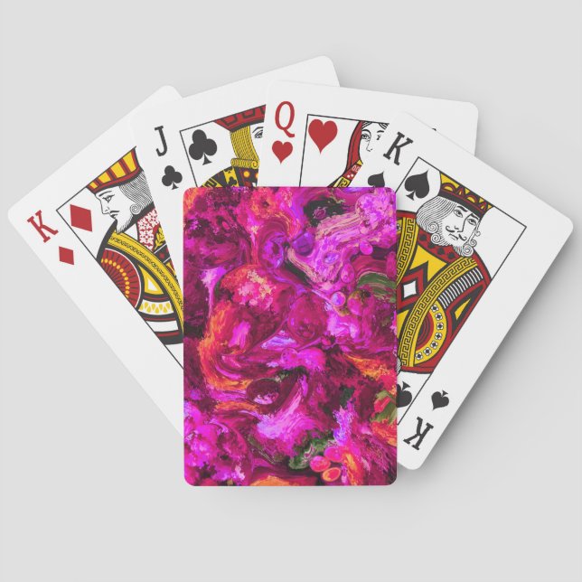 Abstract In Purples, Oranges & Greens Playing Cards (Back)