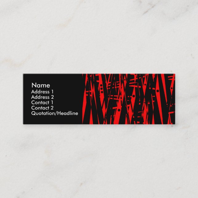Abstract in Red and Black Mini Business Card (Front)