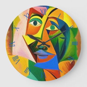 Abstract in style of cubism large clock
