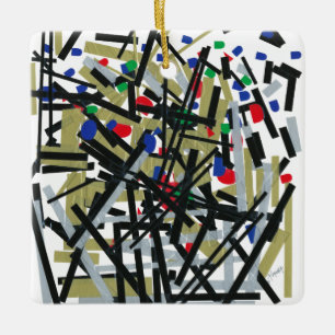 Abstract in Tape & Letterforms 1 Ceramic Ornament