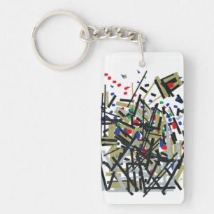 Abstract in Tape & Letterforms 1 Key Ring