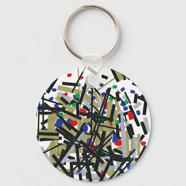 Abstract in Tape & Letterforms 1 Key Ring (Front)